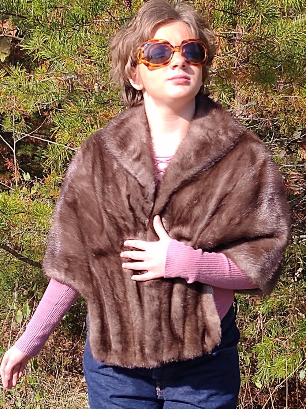 Stewart's Vintage Brown Mink Stole One Size